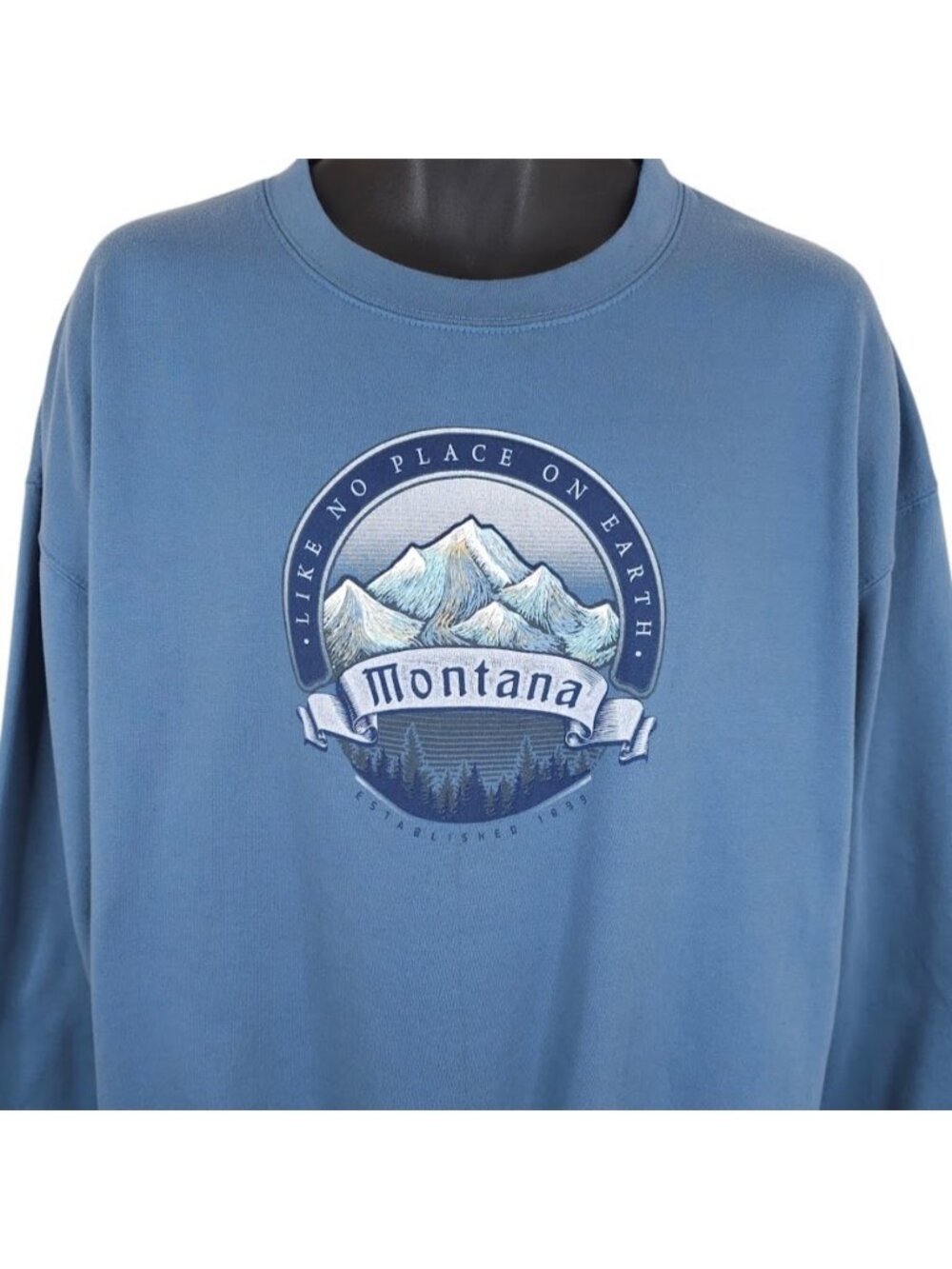 Montana Sweatshirt Mens Size 2XL Blue Like No Place On Earth Travel Destination
